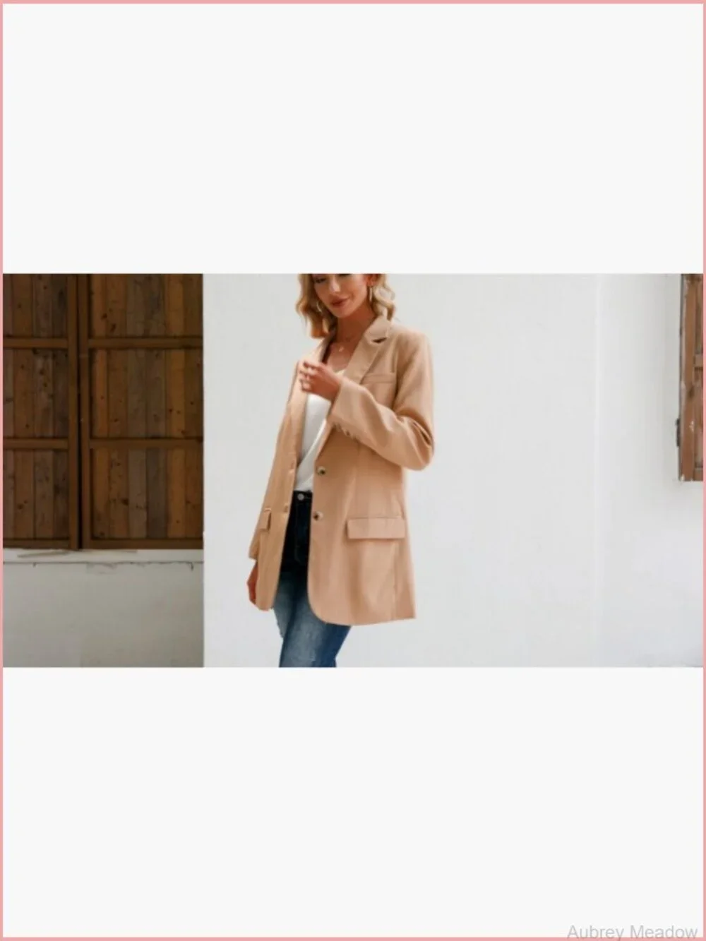 Oversized Open Front Blazer Work Office Jacket Long Sleeve Lapel